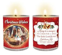 Christmas Candle Nativity Scene Votive 24 hrs Pack 4