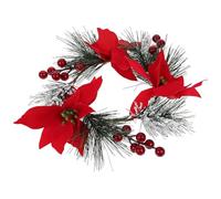 Christmas Candle Ring Wreath Pvc Rustic Table Centrepiece