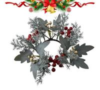 Christmas Candle Rings, Artificial Berries Candle Holder Decoration, Christmas Candle Holder, for the Cupboard, Table, Table Decoration, Party and Home