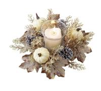 Christmas Candle Rings - Autumn Wreath | Candle Wreath Ring | Candle Ring with Thanksgiving Artificial Garland Decoration | Sturdy Construction Decorative Tool