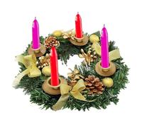 Christmas Candle Rings,Centerpiece Decoration Candle Holder Advent Wreath - Festive Artificial Rings Wreaths Exquisite Ring Holder For Fireplace
