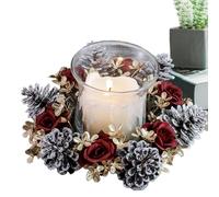 Christmas Candle Rings,Wreath Ring Garland - Artificial Cone Blossom Decoration Party Table Hedging Pyramid