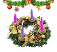 Christmas Candle Rings Wreaths - Advent Wreath Ring Candle Holder for Christmas | Practical and Festive Artificial Candle Rings for the Dining Table and Christmas Party