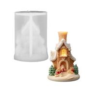 Christmas Candle Silicone Molds 3D Snow Village Casting Tool