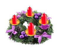 Christmas Candle Wreath - Artificial Candle Rings in Gold, Silver, Purple, Brown | Festive Garland Ring Candle Holder 10cm | Exquisite Advent Wreath as Centerpiece and Christmas Decoration