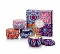 Christmas Candles Aroma Four Sets, Mey Aromatherapy Wax Gift for Women, Soybean Wax with Essential Oils to Relieve Stress, Bathroom, Yoga