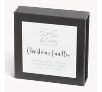 Christmas Candles by Cotton & Grey - 12 Pure Beeswax Twenty Minute Candles with Ceramic Holder