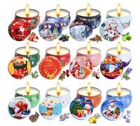Christmas Candles Gifts Set for Women, Scented Candles for 12 Bulk Home Aromatherapy, Strongly Fragrance Long Lasting Portable Travel Tin for Spa Bath Yoga