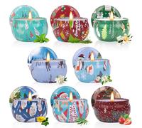 Christmas Candles Set, 8 Pack Holiday Candles for Home Scented, Winter Candle Gift Sets for Women and Men, 2.5oz Natural Soy Wax Aromatherapy Candle for Christmas, Birthday, Thanksgiving Day