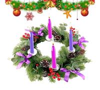 Christmas Candlestick Wreath, Candle Holder Ring Garland Christmas Centerpiece Decoration Artificial Candle Ring Wreaths, Practical and Exquisite for Dining Table