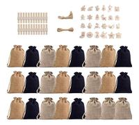 Christmas Candy Bag - Fillable with 24 Drawstring Bags, Christmas Countdown Calendar DIY Christmas Decorations for Christmas