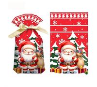 Christmas Candy Bag Ribbon Drawstring Bag Peaceful Rabbit Bag Gift Packaging Shopping Bag China Cross-Border From 50PCS