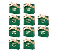 Christmas Candy Bags 10 Pieces with Bows - Elegant Christmas Design Gift Bags, Sturdy Packaging for Cookies, Candies, Small , Creative Atmo Decoration Idea