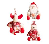 Christmas Candy Bags | 3 Pack Santa Snowman and Elk Candy Bags | Food Container for Christmas Cookies Candy Snacks and Popcorn | Children's Christmas Party