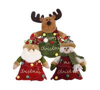 Christmas Candy Bags | 3 Pieces Reusable Zipper Bag - Christmas Eve Bag with 3D Design Santa Snowman Deer - for Candy Biscuits Fruit Small Toys