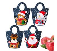 Christmas Candy Bags, 4 Pack Storage Bag with Christmas Bears - Reusable Bag for Cakes Prizes Chocolate Beer Bottles - Parties Birthdays Weddings Home Classroom Adult