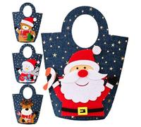 Christmas Candy Bags - 4 Pieces Christmas Snowman Decorative Handbags in Denim, Decorative Stencil for Beers, Cakes Chocolates, Birthday Party, Carnival, Shower