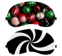 Christmas Candy Black 2-Pack Light-Blocking Soft Breathable Blindfold Sleeping Masks