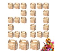 Christmas Candy Boxes - 20 Pieces Reusable Holiday Containers | Christmas Bakery Treat Box Food Storage | Candy Box Set - Party Favors Pastries Cupcakes Brownies Donut Chocolates