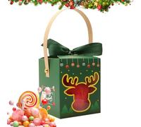 Christmas Candy Boxes | Snack Container With Window And Handle,Holiday Party Favor Boxes | For Chocolate Party Favors Stuffers Teachers Students Event Organizers