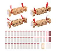Christmas Candy Boxes with Ribbon - DIY Crackers Making Kit, 4-Pack ChristmasCandy Money Boxes for Ğifts, Party Favors & Candy Storage, Reusable Paper Christmas Crackers Bulk Set