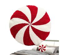Christmas Candy Cane Pillow - Red And White Spiral Design Plush Cushion | Peppermint Lollipop Pillow For Sofa Couch Bedside Bedroom Car Living Room Holiday Decoration Gift