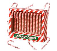 Christmas Candy Canes Mint Flavour Sweets - Xmas Tree Decorations - Party Bag Filler - Individually Wrapped Holiday Treats for Kids & Adults - Stocking Fillers & Party Favour Snacks - 12 Pack