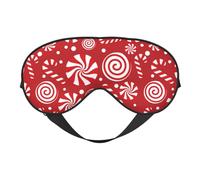 Christmas Candy Canes Sleep Mask Eye Mask with Adjustable Strap Eye Sleep Shade Cover Blocks Light for Women Men Airplane Travel Nap