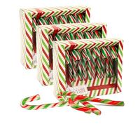 Christmas Candy Canes Sweets Bulk - Pack of 3x12 Peppermint Green, Red & White Candy Sticks 144g Christmas Sweets for Kids with Topline Card. Ideal for Stocking Fillers, Decorating the Tree