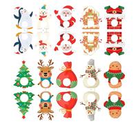 Christmas Candy Cards - Santa Claus Lollipop Paper Cards, Gingerbread Men Decoration for Dessert Sugar Loaf Chocolate Festive Celebration - Classroom Office Home Holidays Winter Party