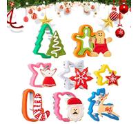 Christmas Candy Cutters - 8 Pieces Baking Moulds, Christmas Tree, Gingerbread Man, Shape Needs and Make Some Fun Cookies for Family and Friends During the Holidays to Make Your