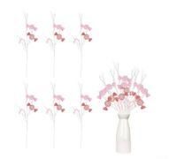 Christmas Candy Decorative Picks Set of 6 Featuring Iron and Fabric Components for Festive Tree and Floral Decoration (red powder)