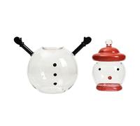 Christmas Candy Jar - Snowman Glass Candy Container With Lid - Food Storage Jar, Christmas Table Centerpiece Decor for Wedding Banquets Bedroom Party Living Rooms