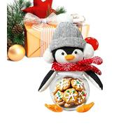 Christmas Candy Jars with Lids | Penguin Treat Containers, Decorative Snack Jar for Holiday Kitchens | Perfect Cookies, Dried Fruits, Bakery Displays, Party Planner and Seasonal Home Decoration