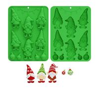 Christmas Candy Molds - Gnome Design Silicone Fondant Mold - Easy Release Craft Making Tool for Jelly Soap Pudding Gummy Cupcake Topper Clay