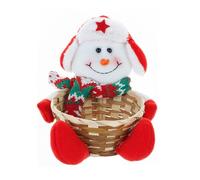 Christmas Candy Storage Basket Santa Claus Reindeer Snowman Candy Basket Merry Christmas Candy Storage Basket for Kid Holiday Table Desk Decoration (snowman)