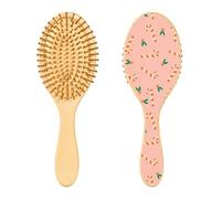 Christmas Candy Wooden Brush Wooden Paddle Brush Wood Hair Brushes for Women Wooden Massage Brush