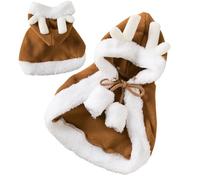 Christmas Cape for Cats, Christmas Deer Costume | Puppy Cape - for Small and Medium Dogs, Puppies and Cats, Winter Clothes for Parties and Holidays
