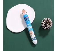 Christmas Capybara 10 Color 0.7mm Ballpoint Pen Cute Cartoon Santa Claus Snowman Press Pen Handbook Stationery Gifts