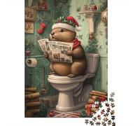 Christmas Capybara 1000 Piece Jigsaw Puzzle for Adults -wooden Puzzles- Relax Puzzles Games-Brain Teaser Puzzle 1000pcs (75x50cm)