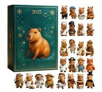 Christmas Capybara Advent | 24 Days 2D Acrylic Decorations | Holiday Capybara Ornament Countdown Calendar | for Christmas Tree Wall Window Car Rearview Mirror Adults Kids Party Favors Stocking Stuffer