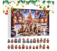 Christmas Capybara Advents Countdown - 24 Days 3D Acrylic Seasonal Decorations, 2025 Countdown Calendar Christmas Capybara Pendant - For Home Car Wall Door Adults Children Holiday Stocking Fillers