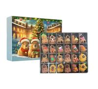 Christmas Capybara Countdown - 24-Day 3D Figurine Set, Cute Animal Display Toys, Creative Holiday Calendar Decor, Charming Collectible Ornament Gift, Festive Fun Decoration for Desktop Bookshe