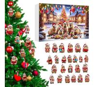 Christmas Capybara Ornaments Advent,24 Days Christmas Advent Countdown Calendar - 2D Acrylic Capybara Ornaments for Kids Adults Tree Window Wall Door Car Rearview Mirror Decor