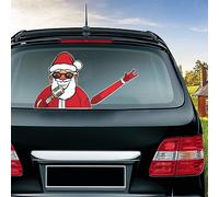 Christmas Car Rear Wiper Decal Sticker, Cute Santa Singing Waving Wiper Decal, Waterproof Wiper Tags Car Window Sticker, Xmas Styling Stickers Decoration Accessories for Automobile