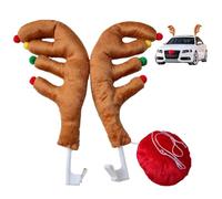 Christmas Car Window Decorations, Plush Tree Clips with Gold Star for Car | Soft Polyester Fabric, PP Cotton Filling, Tool-Free Window Clips,Festive Holiday Decor for Sedans,Trucks & Family Road Trips