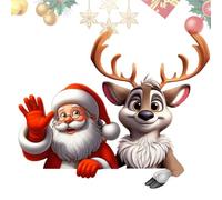 Christmas Car Window Sticker, Christmas Car Rear Window Sticker, Laptop Decoration Sticker, Decorative Wall Sticker, Cute Santa Claus Elk Car Window Stickers for Christmas
