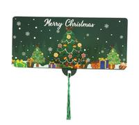 Christmas Card - 6 Inch Folding Money Holder with Tassel for Gift Giving, Festive Holiday Charm with Foldable Function, Party Favor for Kids Adults Family, Red Green, Packaged Celebration