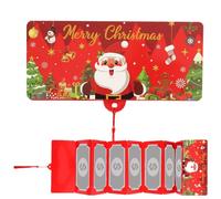 Christmas Card - 6 Inch Folding Money Holder with Tassel for Gift Giving, Festive Holiday Charm with Foldable Function, Party Favor for Kids Adults Family, Red Green, Packaged Celebration