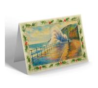 CHRISTMAS CARD - A High Tide at Aberystwyth - Vintage Art Style